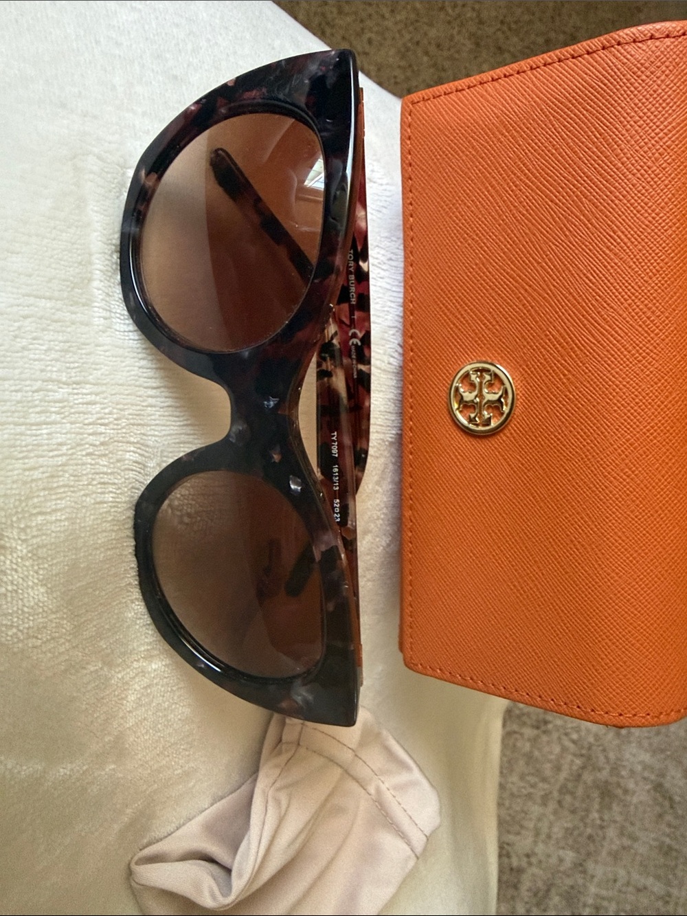 Tory Burch Tortoiseshell Cat-Eye Sunglasses with Brown Lenses